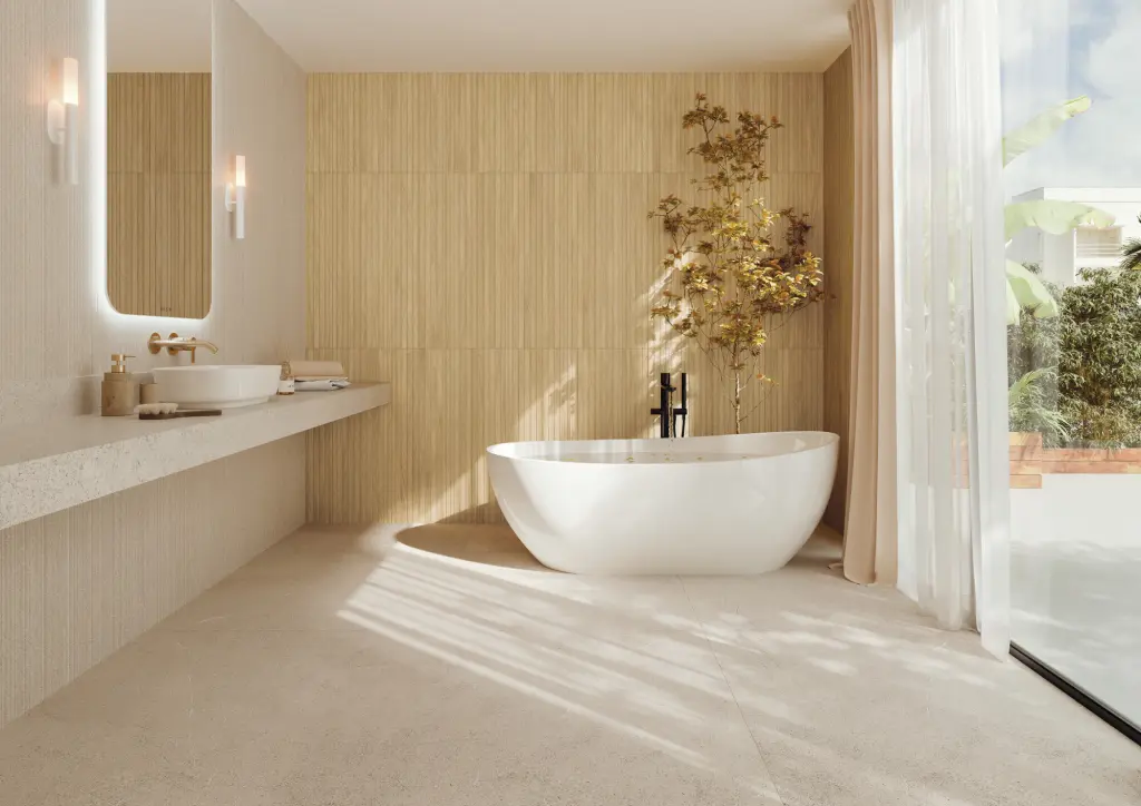 BLOOM-HONEY-DECOR-SP-33X100_PIEMONTE-SAND-SP-100X100_PIEMONTE-SAND-DECOR-ST-100X275_AMB1_SZ1